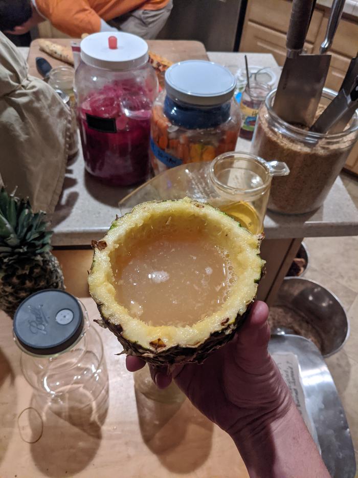 I don't crave sugary stuff much but this homebrew in a carved out pineapple was choice. 