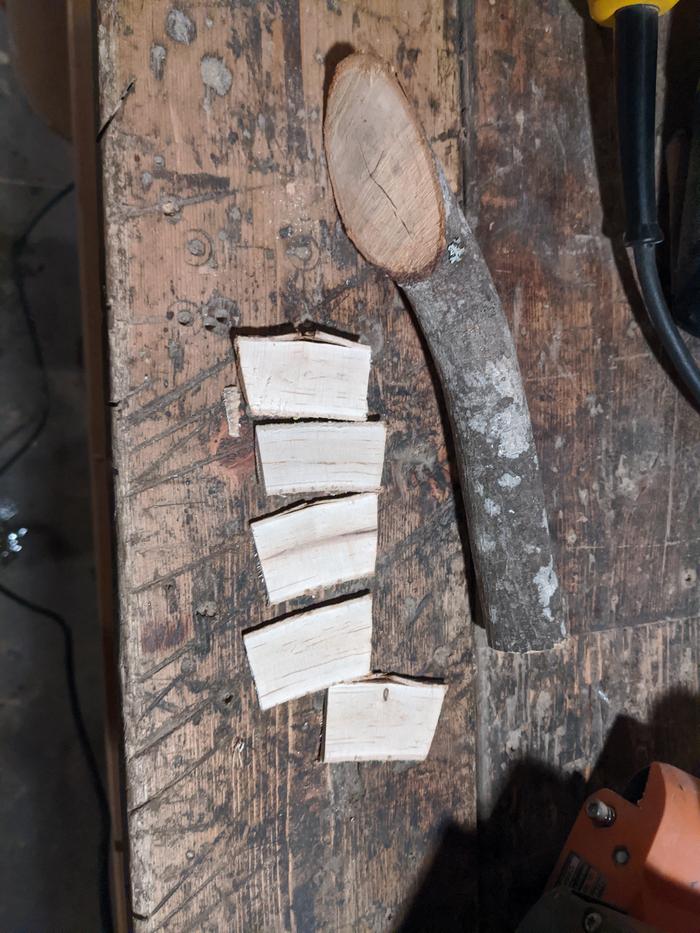 A bit of sascatune that was too small for a spoon but just right for a few picks - whole sawn. 