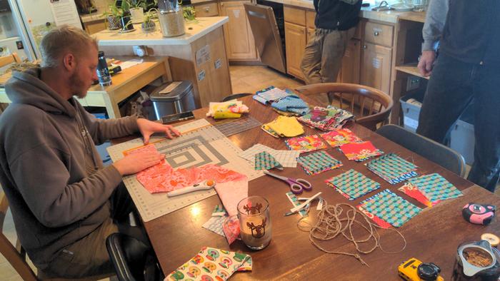 Laying out squares for the quilt pattern
