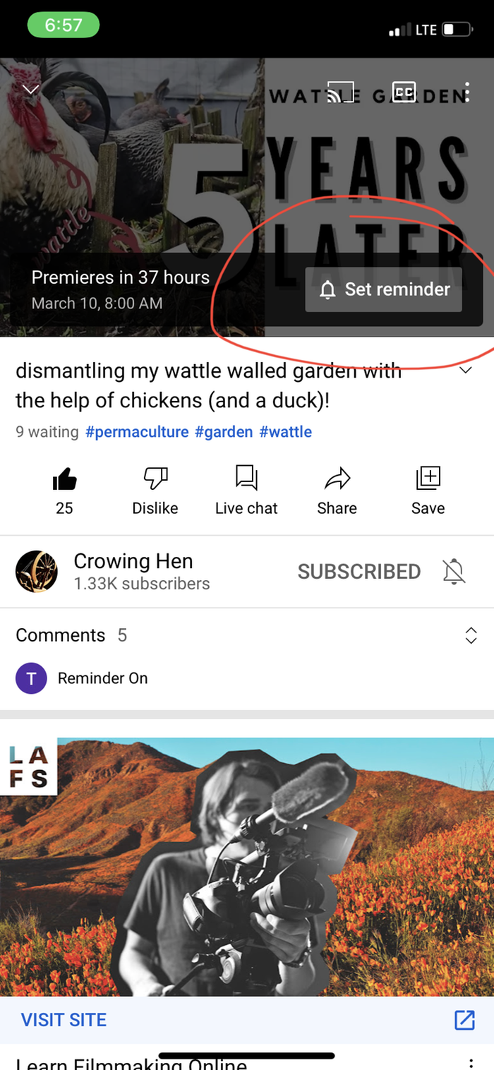 Reminder button location