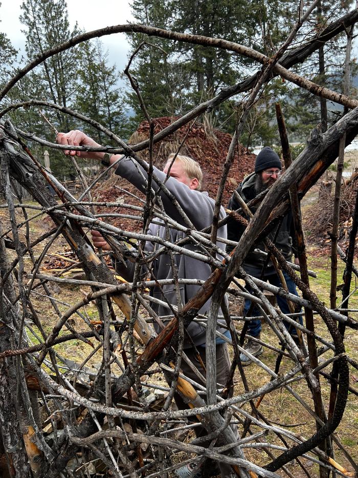 Another warrior mends the fence to hold off the ravenous deer population