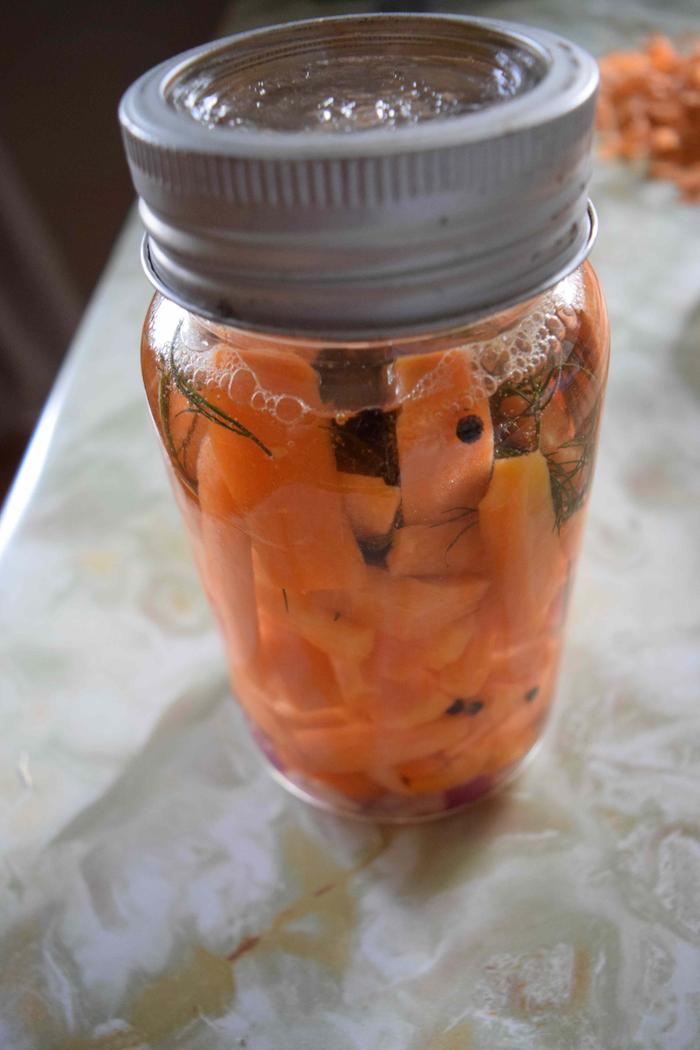 pickled carrot in jar