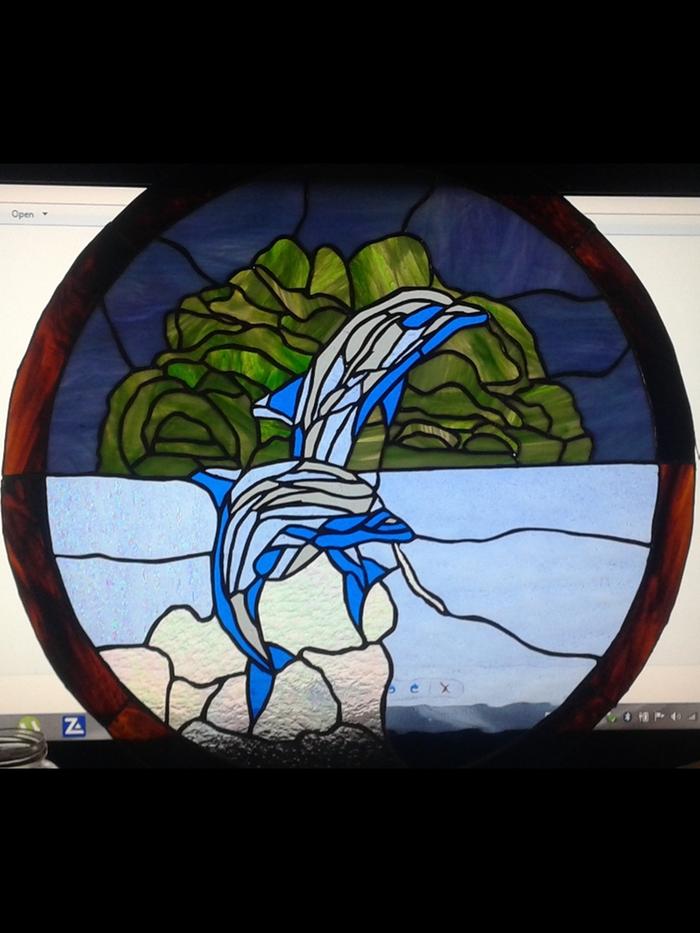 stained glass window up close