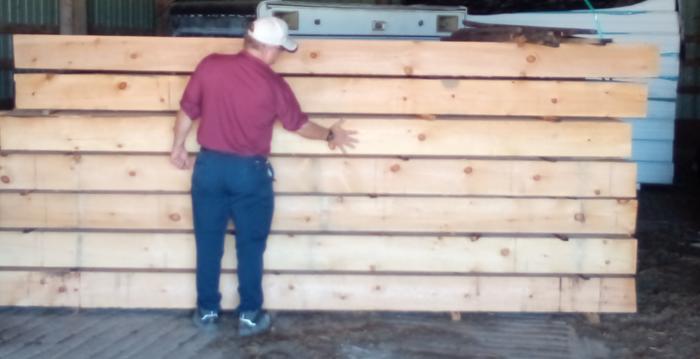 planks drying in storage