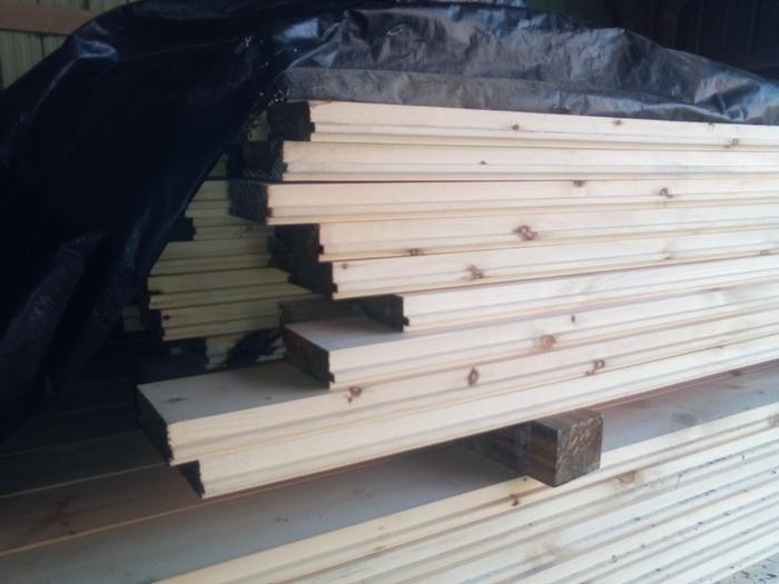 grooved planks in storage