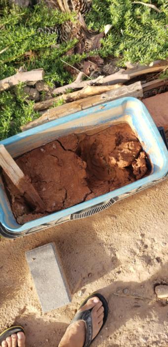 clay in a bucket