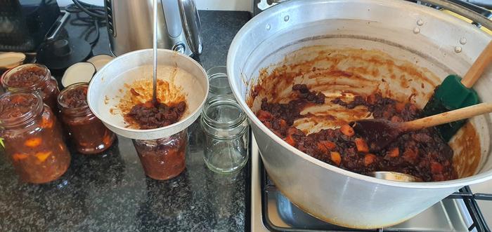 Chutney in jars