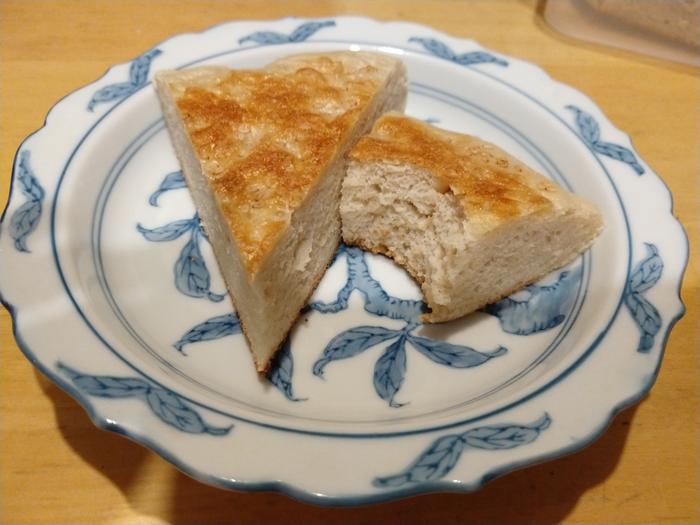 wedges of bread baked in a frying pan