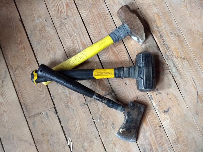 Adding inner tube guards to two mallets and Dirt Hatchet