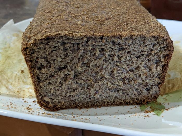 Inside the loaf of gluten free sourdough bread