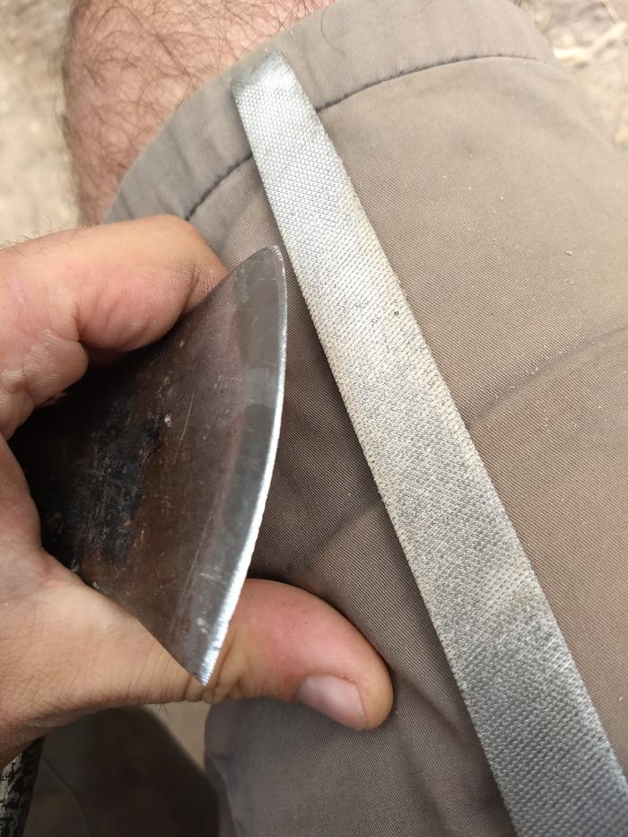 A very fast sharpening of the soft metal