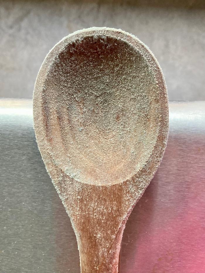 Moldy wood spoon front 