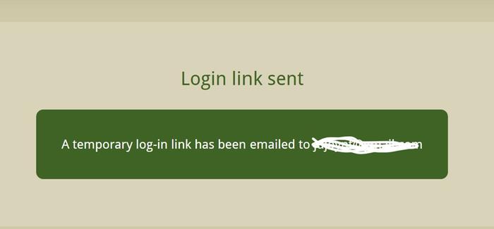 temp login link sent