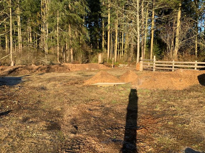 30 pick-up truck loads of 1/2 composted chips, ready to mulch.