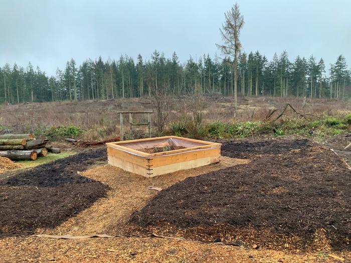 New plot, just completed (still have to finish filling the center raised bed).