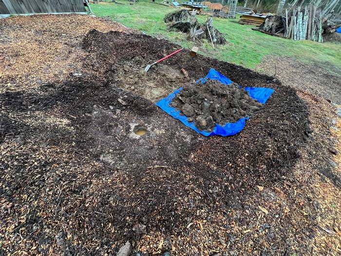 Removing top soil and amending with compost