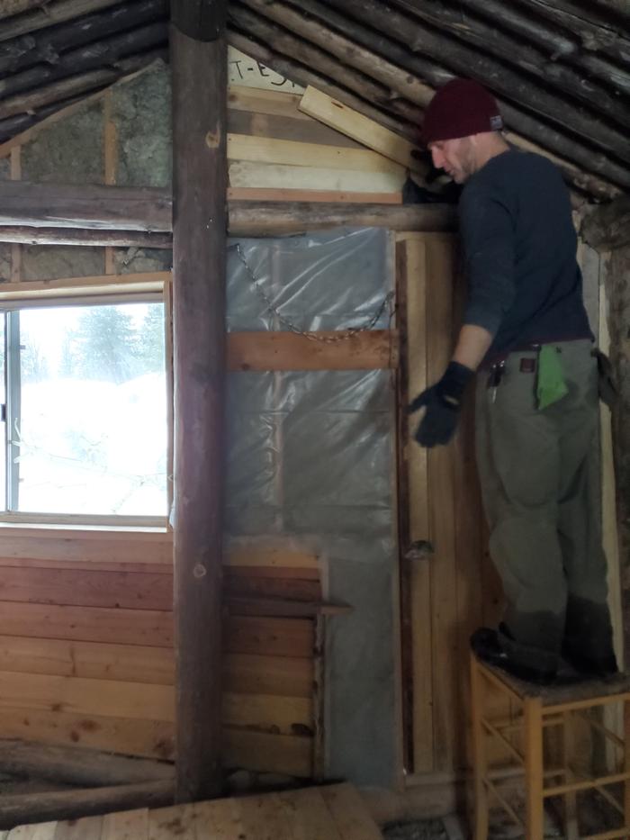 Stephen adding some insulation