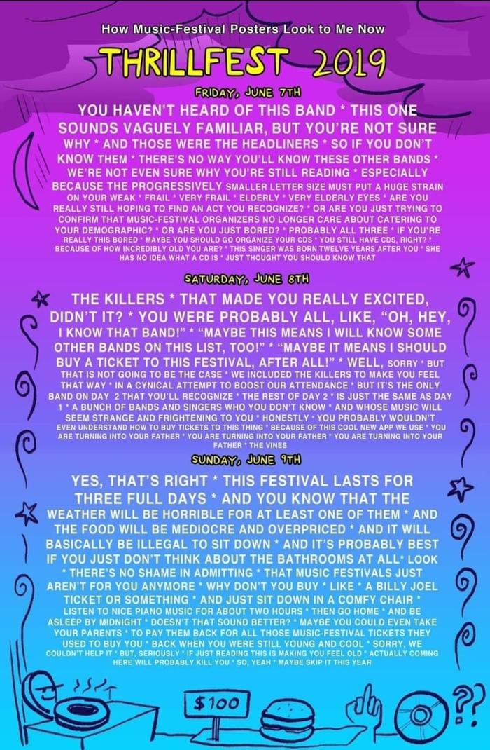 Too Old for Music Festivals Poster