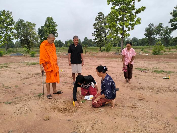 At the end as the new home for the spirits (former owners of the land) was found all gift got laidnin the hole and the new owner (my wife) and the eldest had to close the hole.