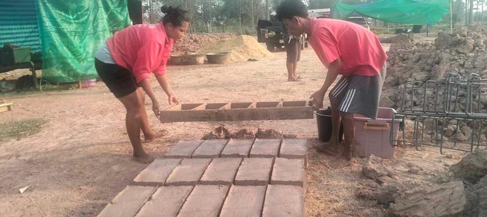 A couple and their son started making cob bricks ... I really need leave the job and go home to supervise the ongoings before the cob hits the fan... 