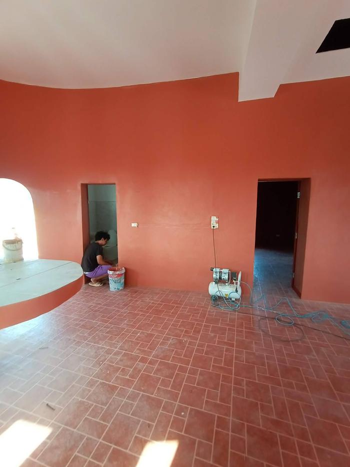 Guest toilet and office door. 