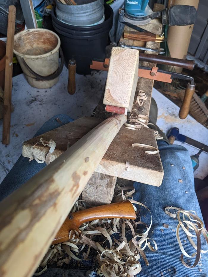 Working on the handle
