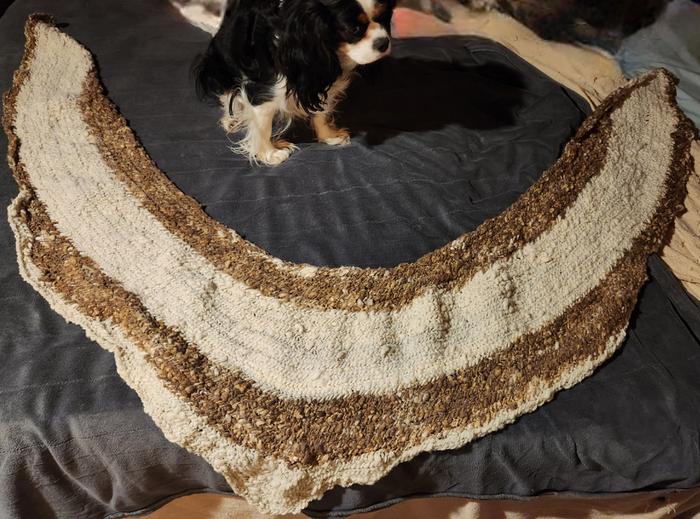 Done stitching, but not blocked