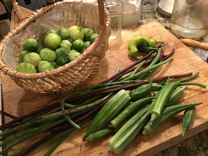 Tomatillos Okra Beans and Peppers