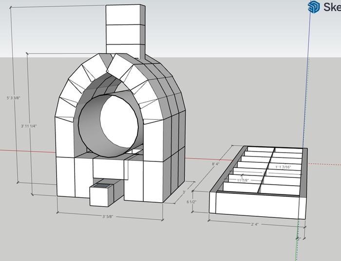 Aircrete Biochar Oven design