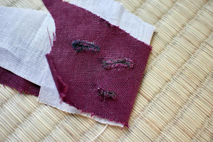 sample handsewn button holes