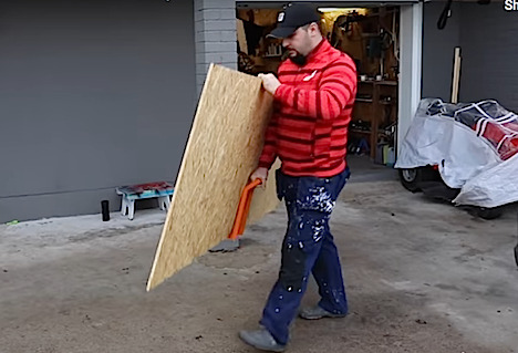 The video guy carries a panel