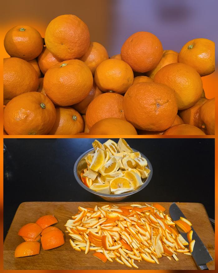Finely shredded seville orange peel