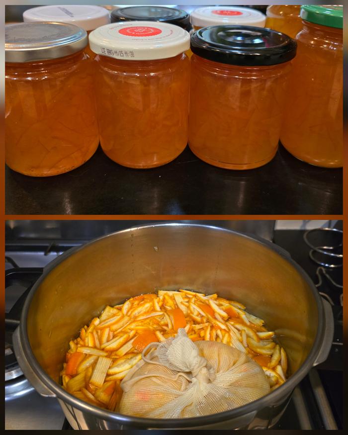 Pulp and peel into the pressure cooker and first jars done