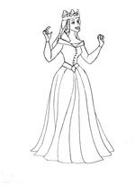 Historical Sleeping Beauty coloring page pink gown