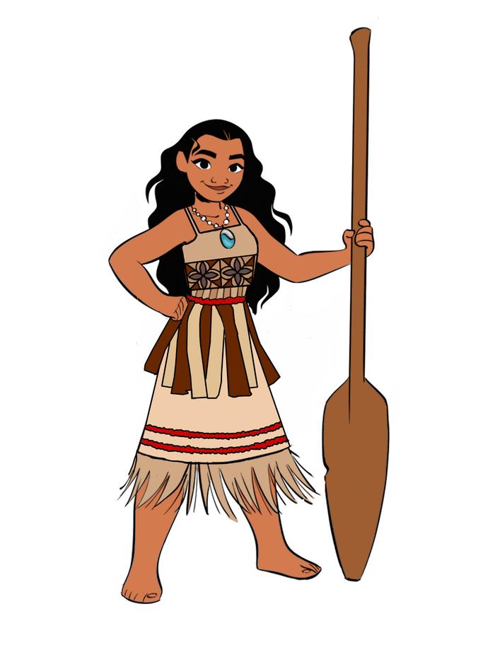 Historical, colorized, Moana from Polynesia around 800AD
