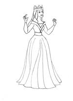 Historical Sleeping Beauty Aurora coloring page Burgundian gown