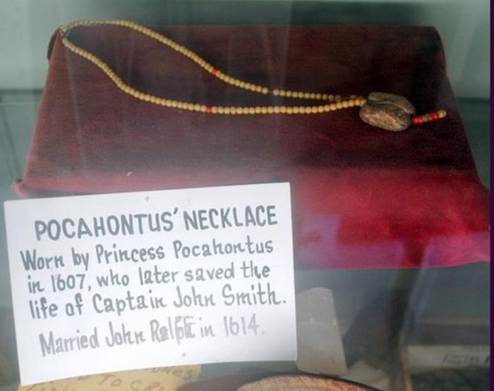 Pocahontas's necklace (from the Mattaponi Indian Museum)