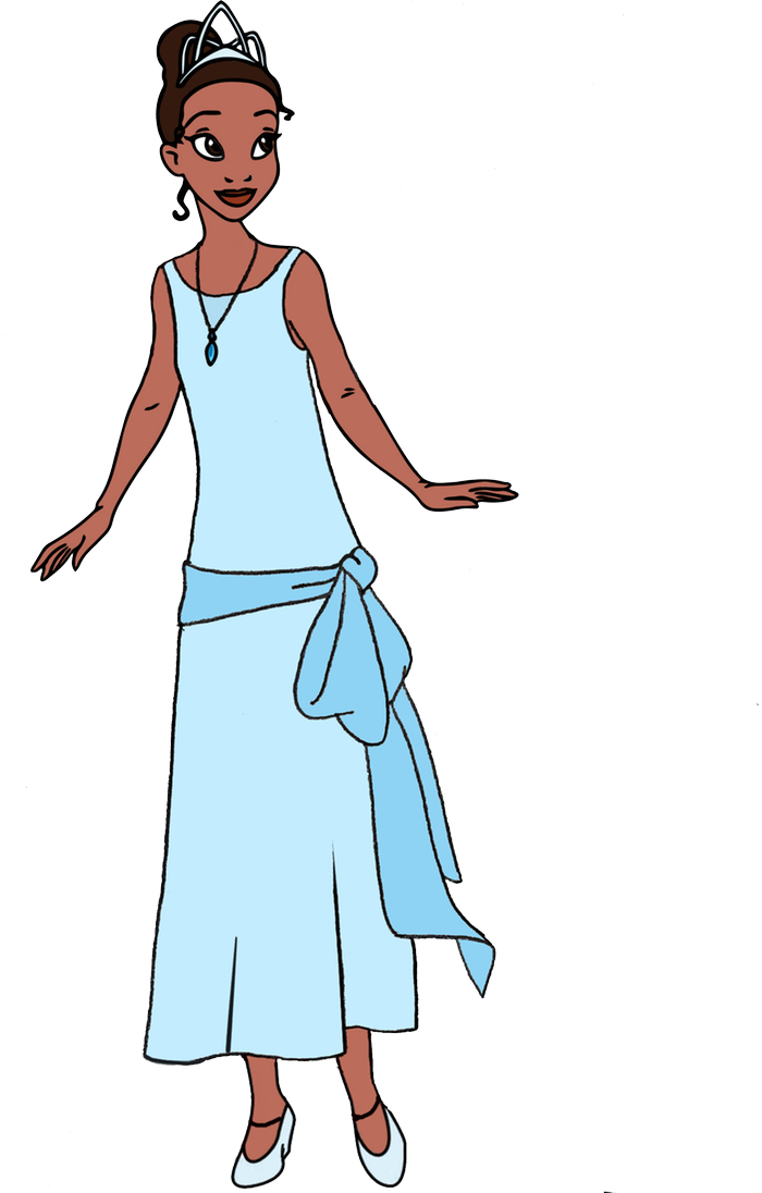 Color version of Tiana's blue evening gown