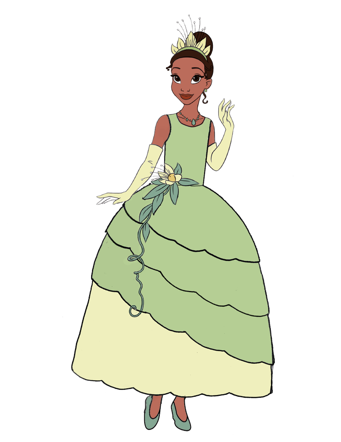 Color version of Tiana's green Robe de Style lily gown