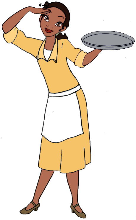 Color version of Tiana's yellow waitress outfit