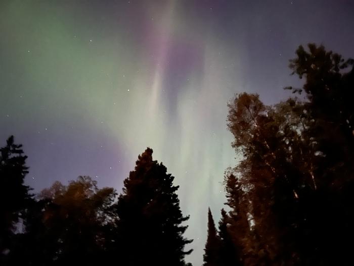 Green, pink and purple northern lights