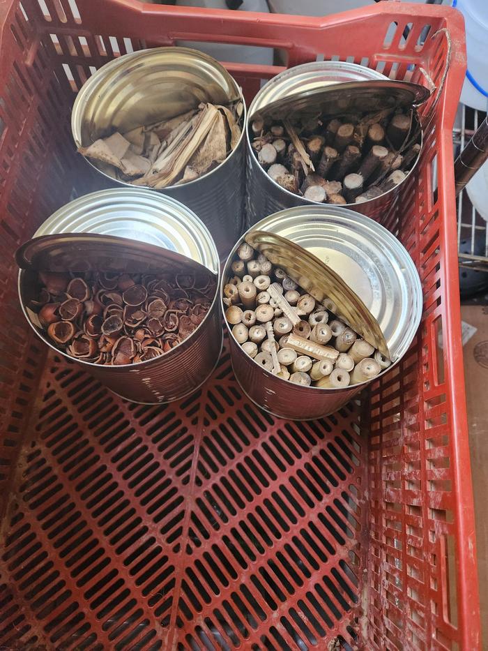 4 cans ready to make biochar