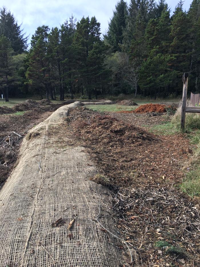 a mound covered by burlap