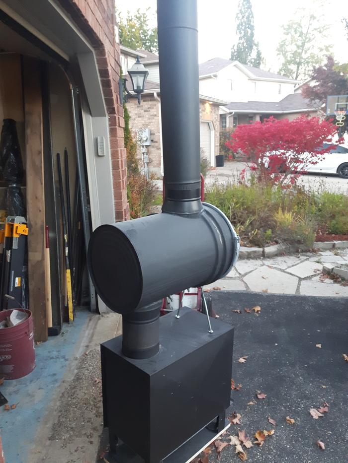 Small two barrel rocket oven