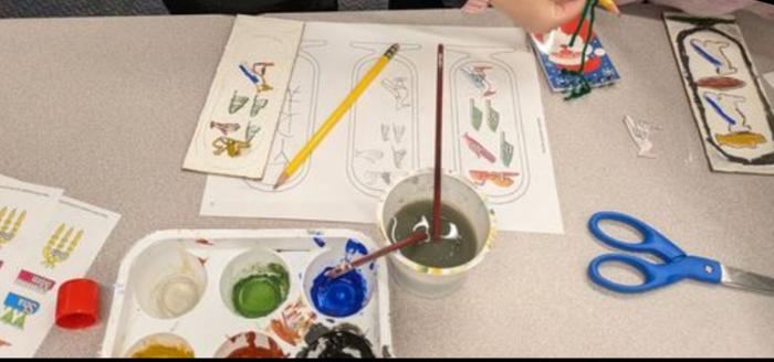 Painting lime + gum arabic boards with water colors. Casein basically plays the roll as gum arabic in paints.