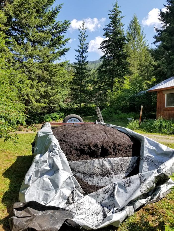 Trailer of finished compost