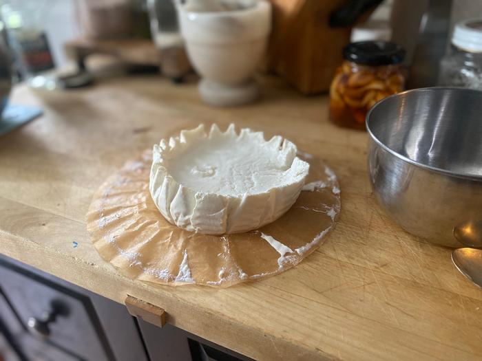 The curds were soft but held their shape at this point in the process