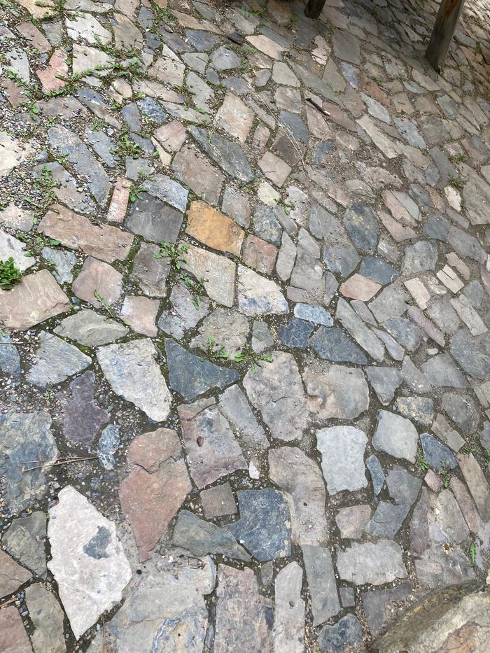 Behold.. the patio floor remains to tell its story