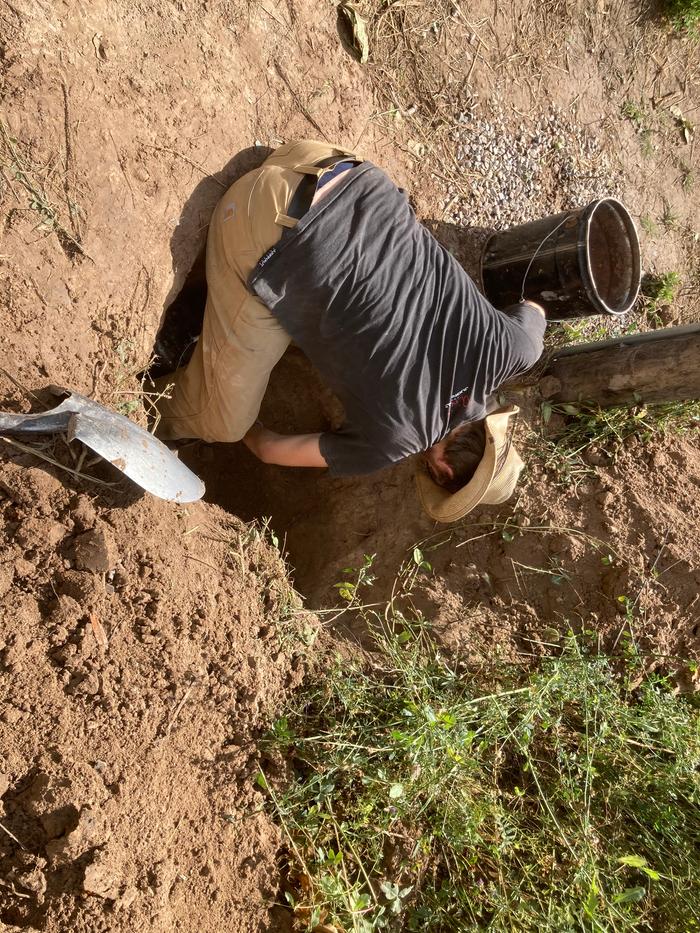 Digging a hole at the abbey