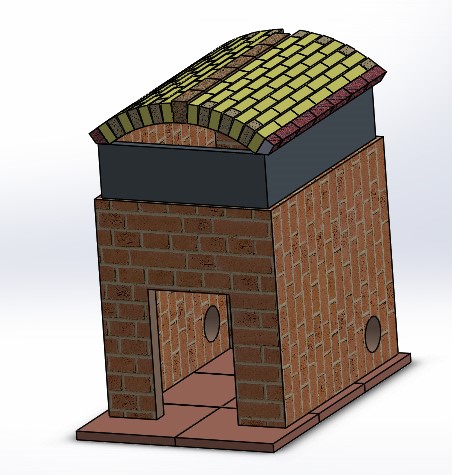 gray, up is fire brick, as well as all of top arch, The other brick layout is view only. Not practiced